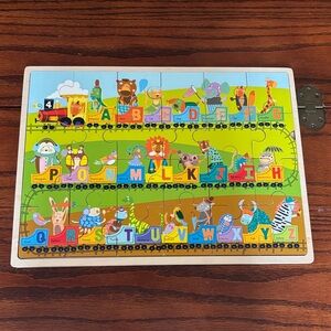 Kids Alphabet Train Puzzle - Fat Brain Educational Wooden Toy